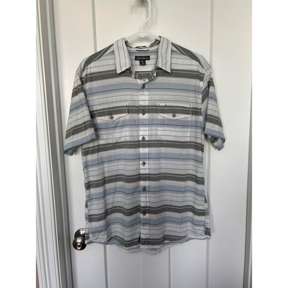 Eddie Bauer Men's Striped Classic Fit Button-Up Dress Shirt Multicolor SZ Medium - Picture 1 of 10